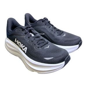 Black/White - Hoka One One Women's Bondi 9 Comfort Lace Up Running Athletic Snea